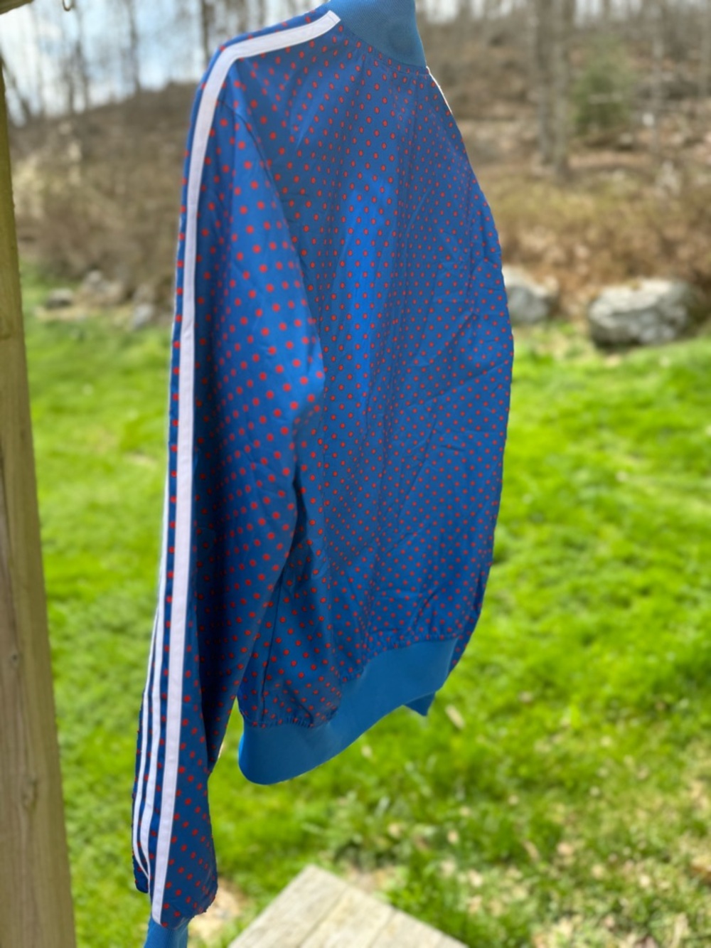 Adidas x Pharrell Williams Blue w Red Polka Dot Track Jacket Small - Picture 5 of 6